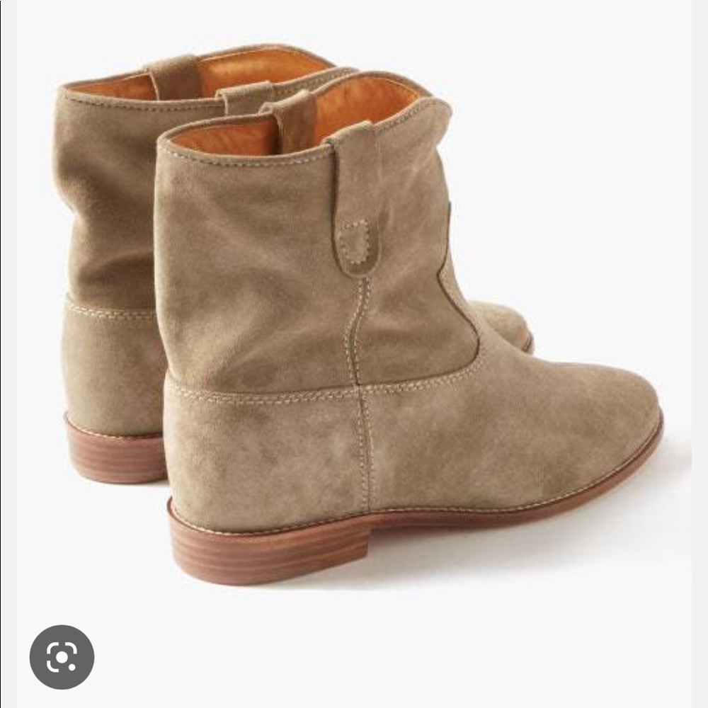 Isabel Marant Crisi Taupe Suede Western Boots Size 39